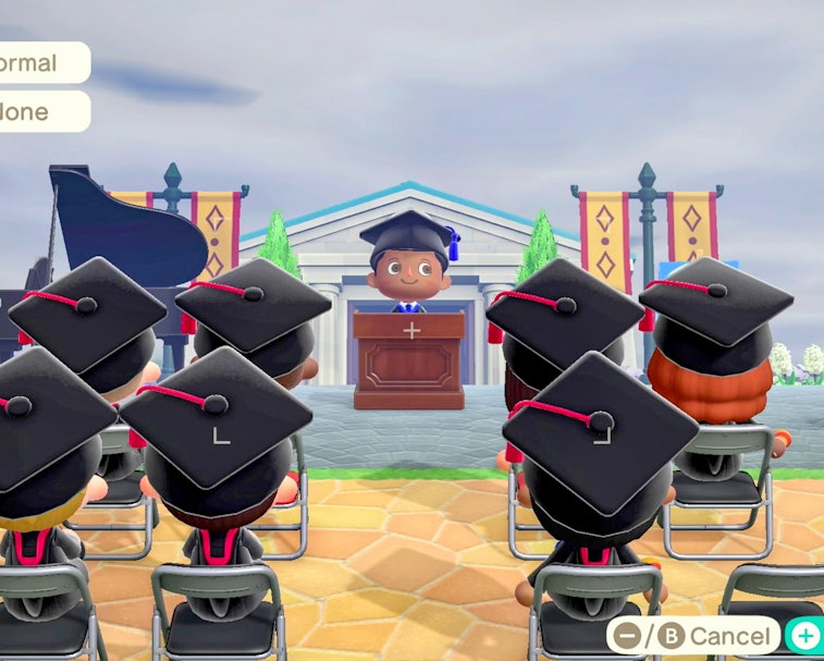 UNSPECIFIED - MAY 16: In this screengrab, Animal Crossing characters speak during Graduate Together:...