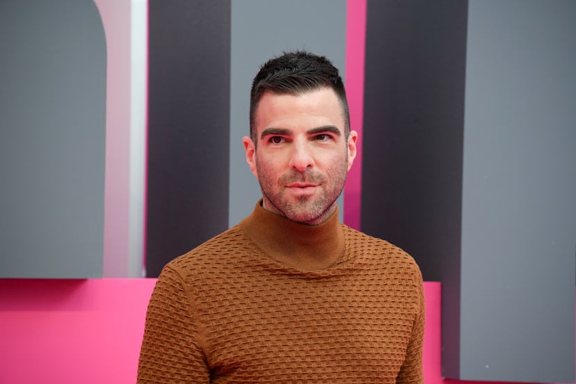 US actor Zachary Quinto poses during the 2019 Cannes International Series festival, in Cannes on Apr...