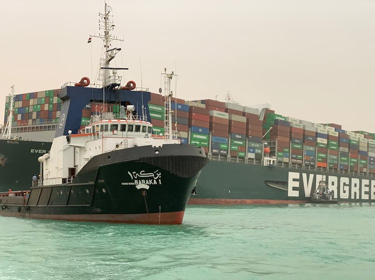 Suez Canal memes of the stuck Ever Given cargo ship are going viral.