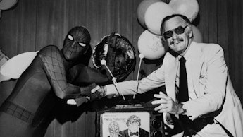 It was a touching moment for both father and son when Marvel comics Group's publisher Stan Lee and h...