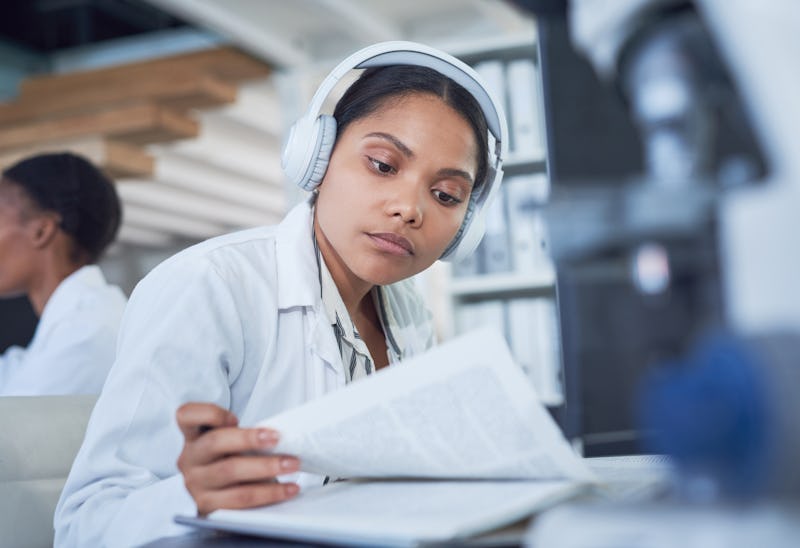 Shot of a young scientist conducting research in a laboratory