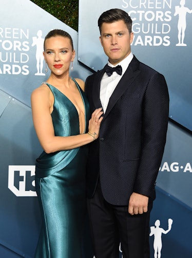 LOS ANGELES, CALIFORNIA - JANUARY 19: Scarlett Johansson and Colin Jost arrives at the 26th Annual S...
