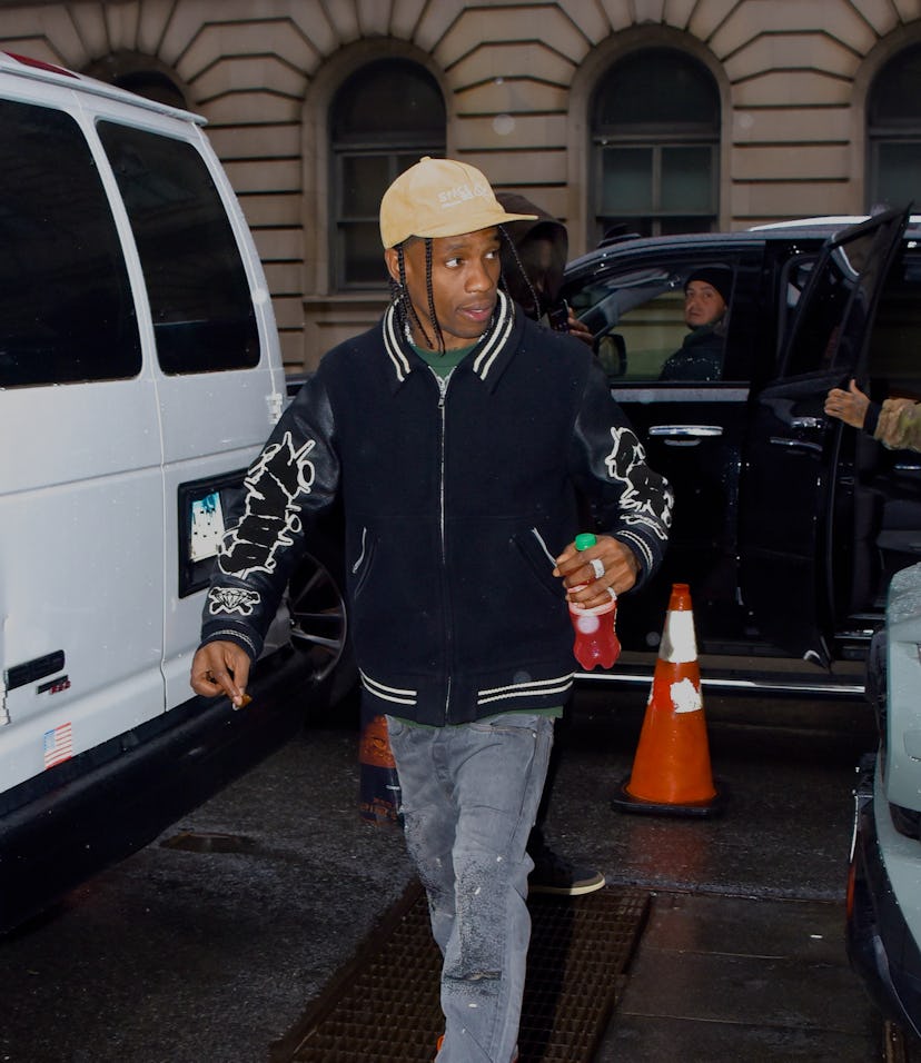 NEW YORK, NY - FEBRUARY 06: Travis Scott seen out and about in Manhattan on February 6, 2020 in Ne...
