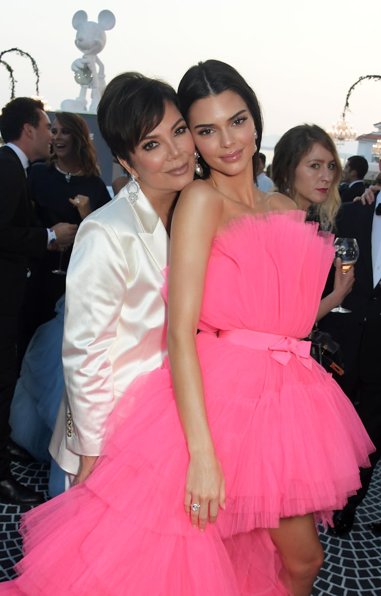 CAP D'ANTIBES, FRANCE - MAY 23: Kris Jenner and Kendall Jenner attend the amfAR Cannes Gala 2019 at...