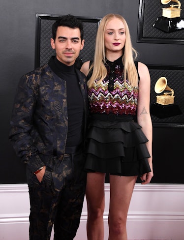 LOS ANGELES, CALIFORNIA - JANUARY 26: Sophie Turner and Joe Jonas arrives at the 62nd Annual GRAMMY ...