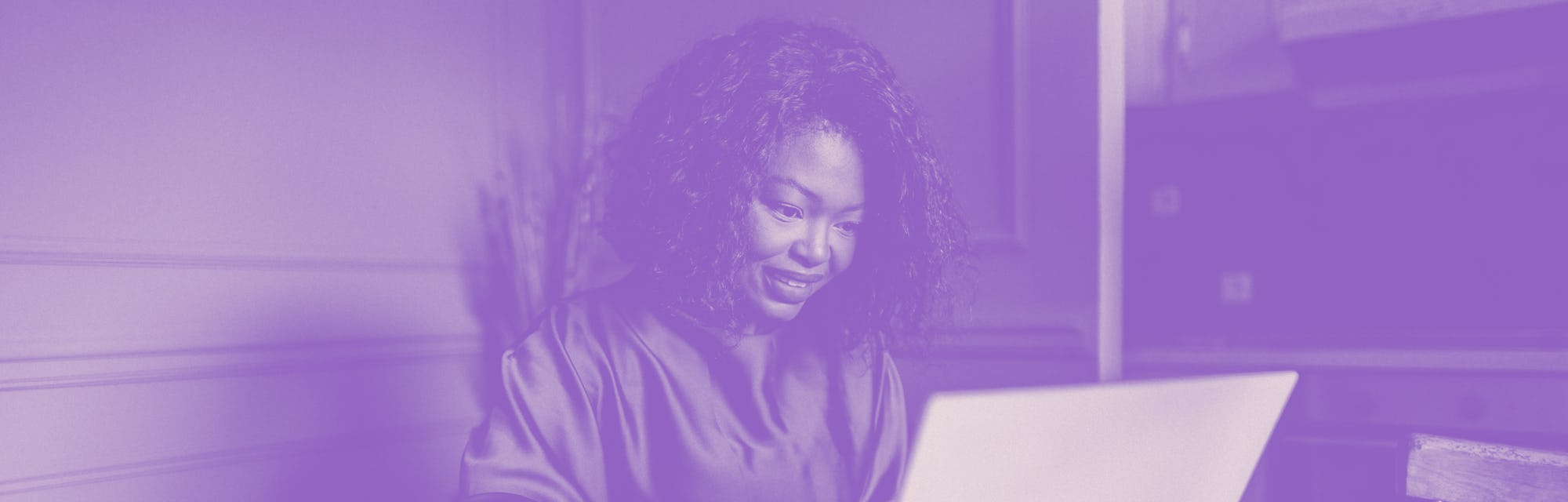 Young woman working from home