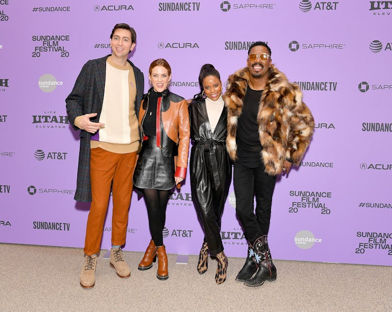 PARK CITY, UTAH - JANUARY 24: (L-R) Nicholas Braun, Riley Keough, Taylour Paige, and Colman Domingo ...