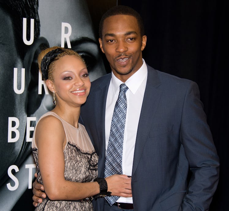 Actor Anthony Mackie (R) and girlfriend, Sheletta Chapital attend the premiere of "The Adjustment Bu...