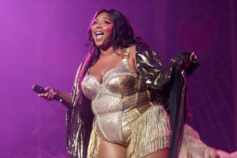 NEW YORK, NEW YORK - SEPTEMBER 22: Lizzo performs during her 'Cuz I Love You Too Tour' at Radio City...