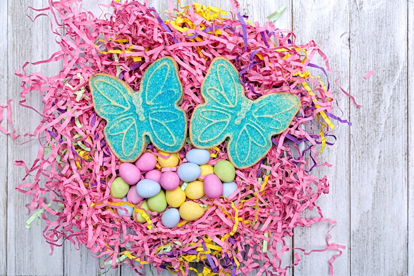 Use Easter grass for a beautiful Easter dessert display.