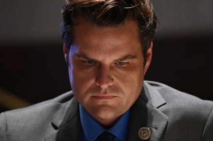 WASHINGTON, DC - JUNE 17: Representative Matt Gaetz, a Republican from Florida, listens during a ma...