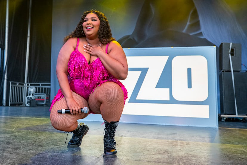 DETROIT, MICHIGAN - JULY 27: Lizzo performs on Day 1 of MoPop Festival 2019 at West Riverfront Park ...