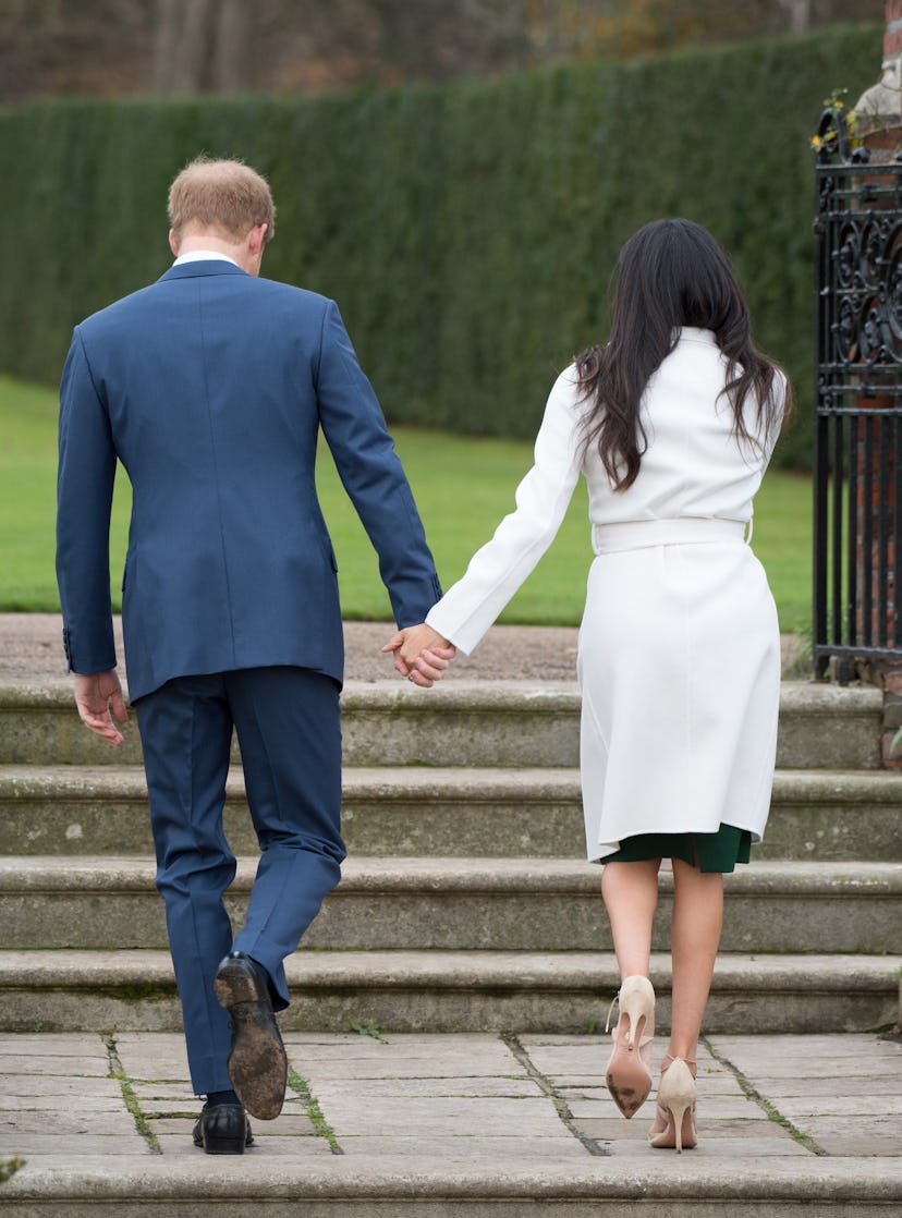 Prince Harry and Meghan Markle at their engagement photo session 2017.