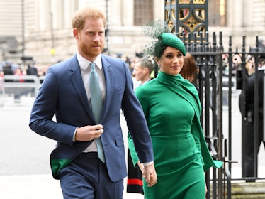 Prince Harry and Meghan Markle step out hand in hand.