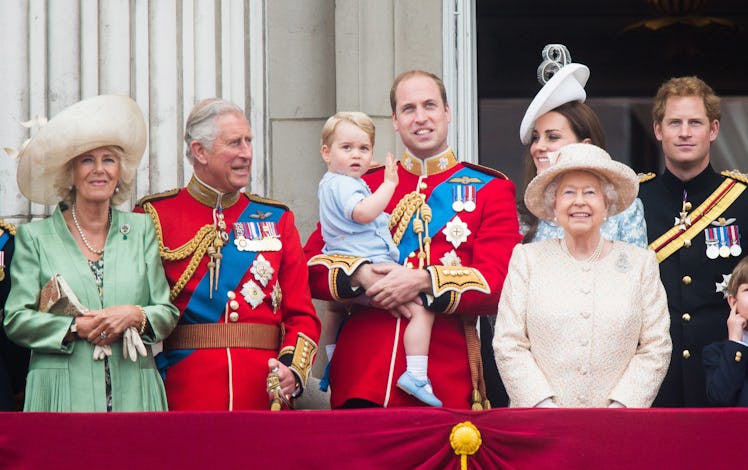 The royal family poses for a photo.