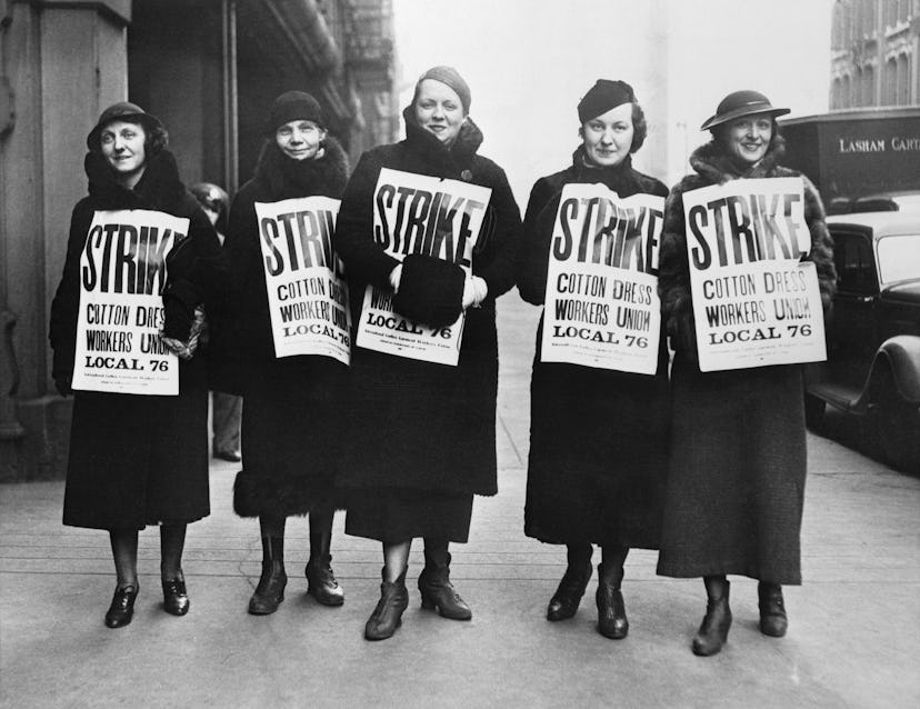 Female garment workers on strike inspired Women's History Month.