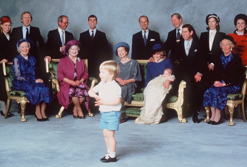 Prince Philip watches Prince William, 1984.