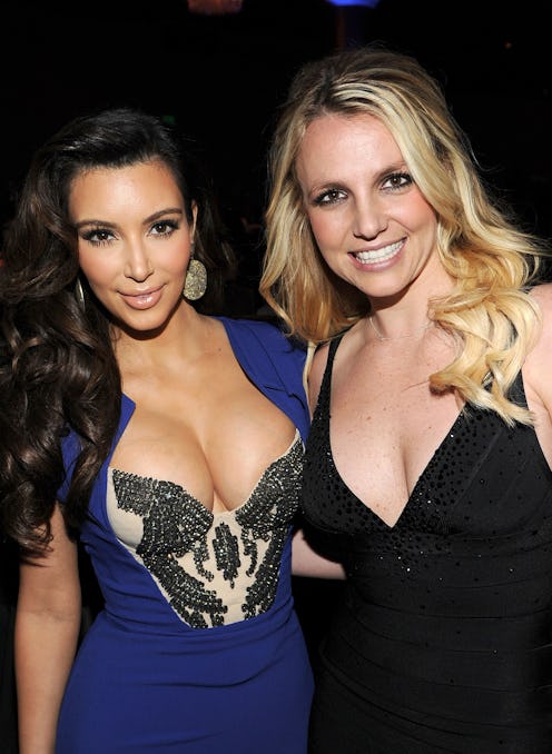 Kim Kardashian and Britney Spears at a 2012 Grammy party