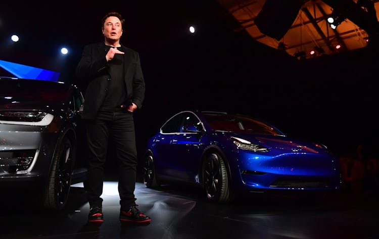 Elon Musk Tesla Jordan sneakers.