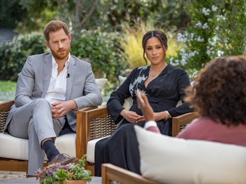 Meghan and Harry's Oprah interview. Photo via Getty