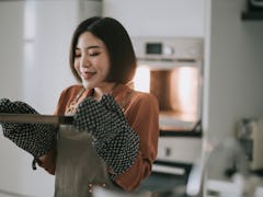 Woman baking brownies from TikTok