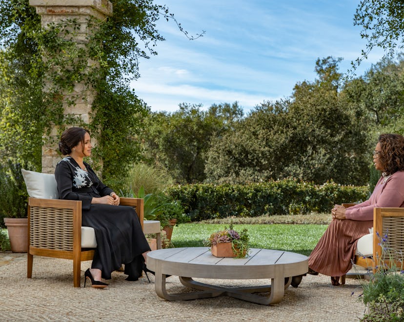 In this handout image provided by Harpo Productions and released on March 5, 2021, Oprah Winfrey int...