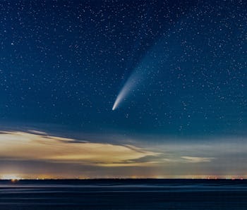 Rocket flying above the atmosphere.