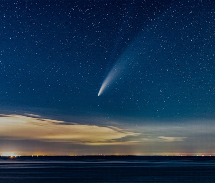 Rocket flying above the atmosphere.