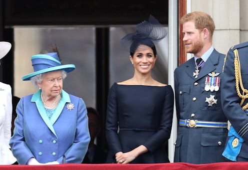 LONDON, ENGLAND - JULY 10: Queen Elizabeth II, Prince Harry, Duke of Sussex and Meghan, Duchess of S...