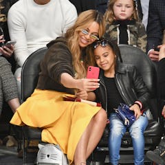 Beyonce and Blue Ivy Carter attend the NBA All-Star Game 2018 at Staples Center on February 18, 2018...