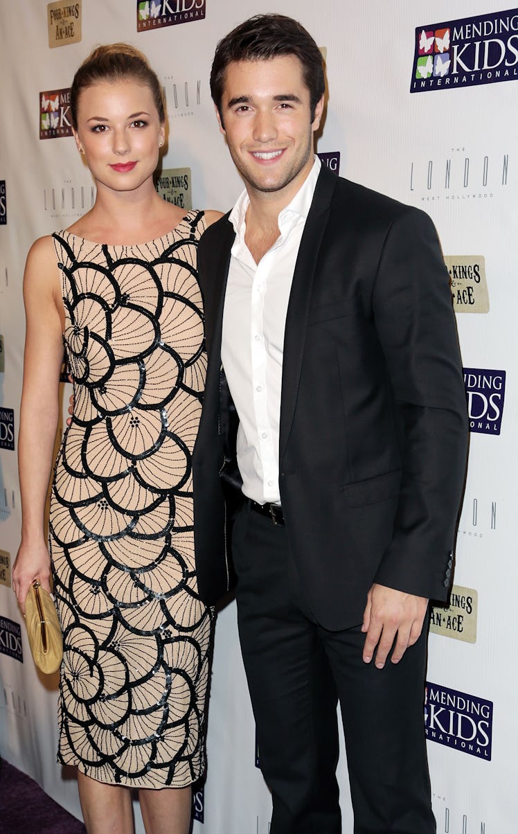 WEST HOLLYWOOD, CA - DECEMBER 01:  Actress Emily VanCamp and actor Joshua Bowman attend Mending Kids...
