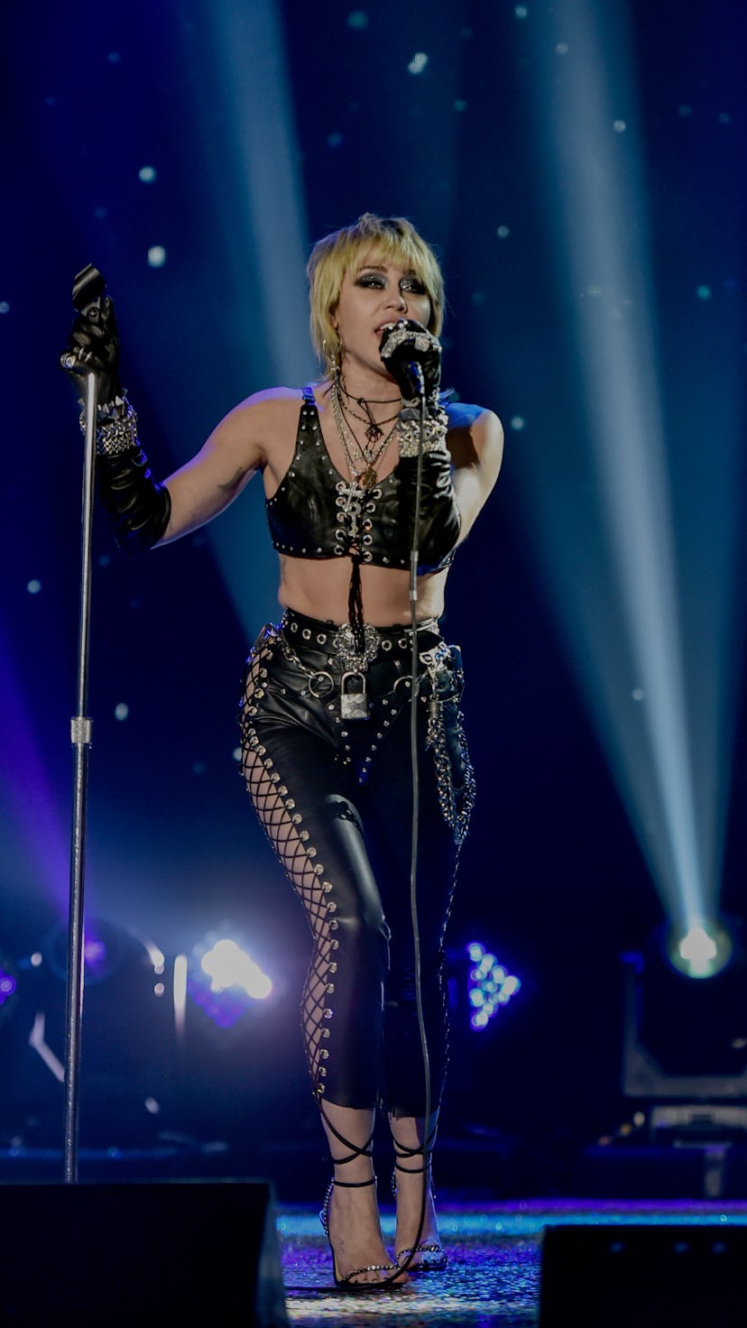 LOS ANGELES, CA – DECEMBER 31st: In this image released on December 31, Miley Cyrus performs at Dick...
