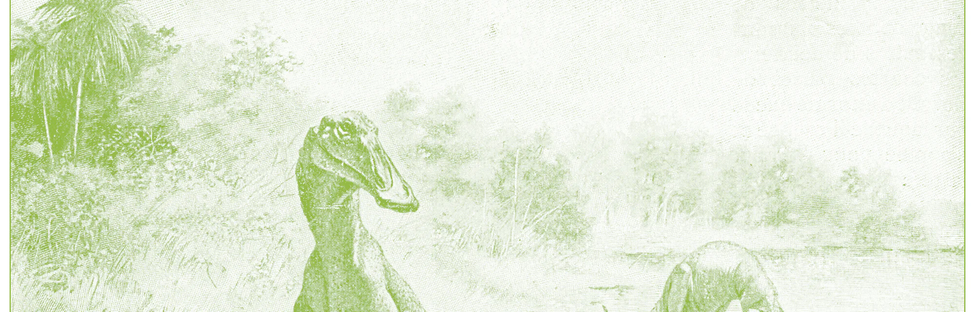 Antique illustration: Dinosaurs, Hadrosaurid