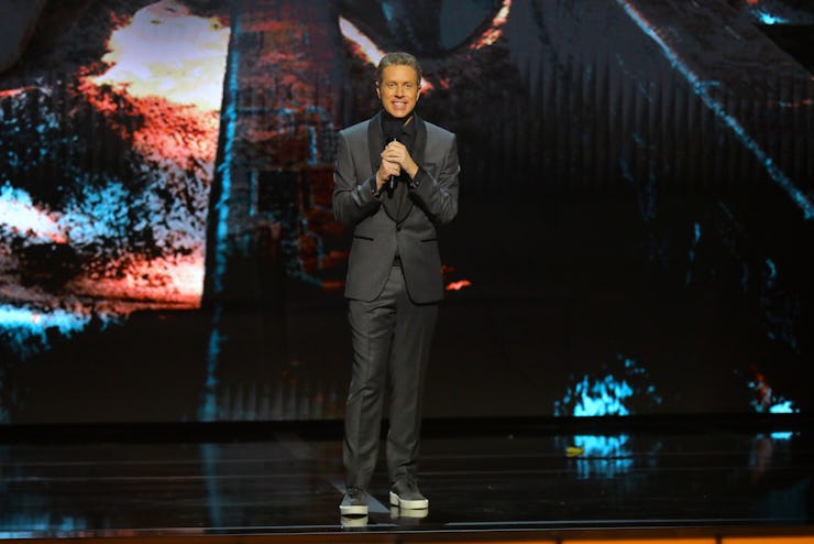 LOS ANGELES, CALIFORNIA - DECEMBER 12: Geoff Keighley speaks onstage during The Game Awards 2019 a...