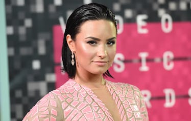 LOS ANGELES, CA - AUGUST 30:  Singer Demi Lovato attends the 2015 MTV Video Music Awards at Microsof...