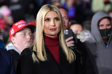 Senior advisor to the President Ivanka Trump listens during a rally in support of Republican incumbe...
