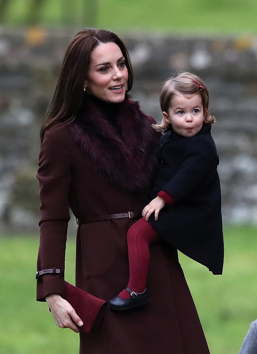 Princess Charlotte with her mother on Christmas Day, 2016.