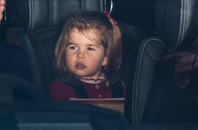 Princess Charlotte going to Christmas lunch in 2017.