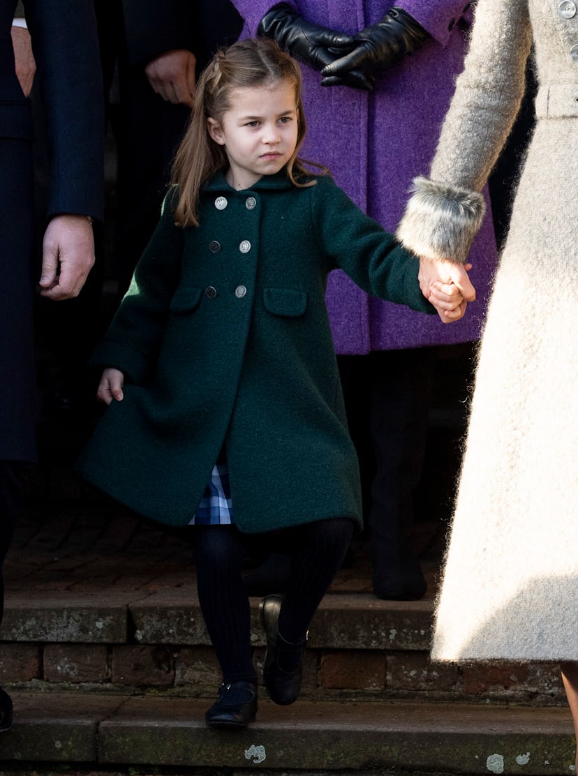 Princess Charlotte curtsies for her great-grandmother, Queen Elizabeth. 