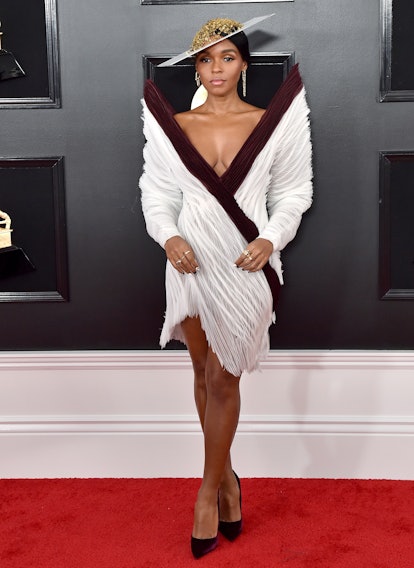 LOS ANGELES, CALIFORNIA - FEBRUARY 10: Janelle Monae attends the 61st Annual GRAMMY Awards at Staple...