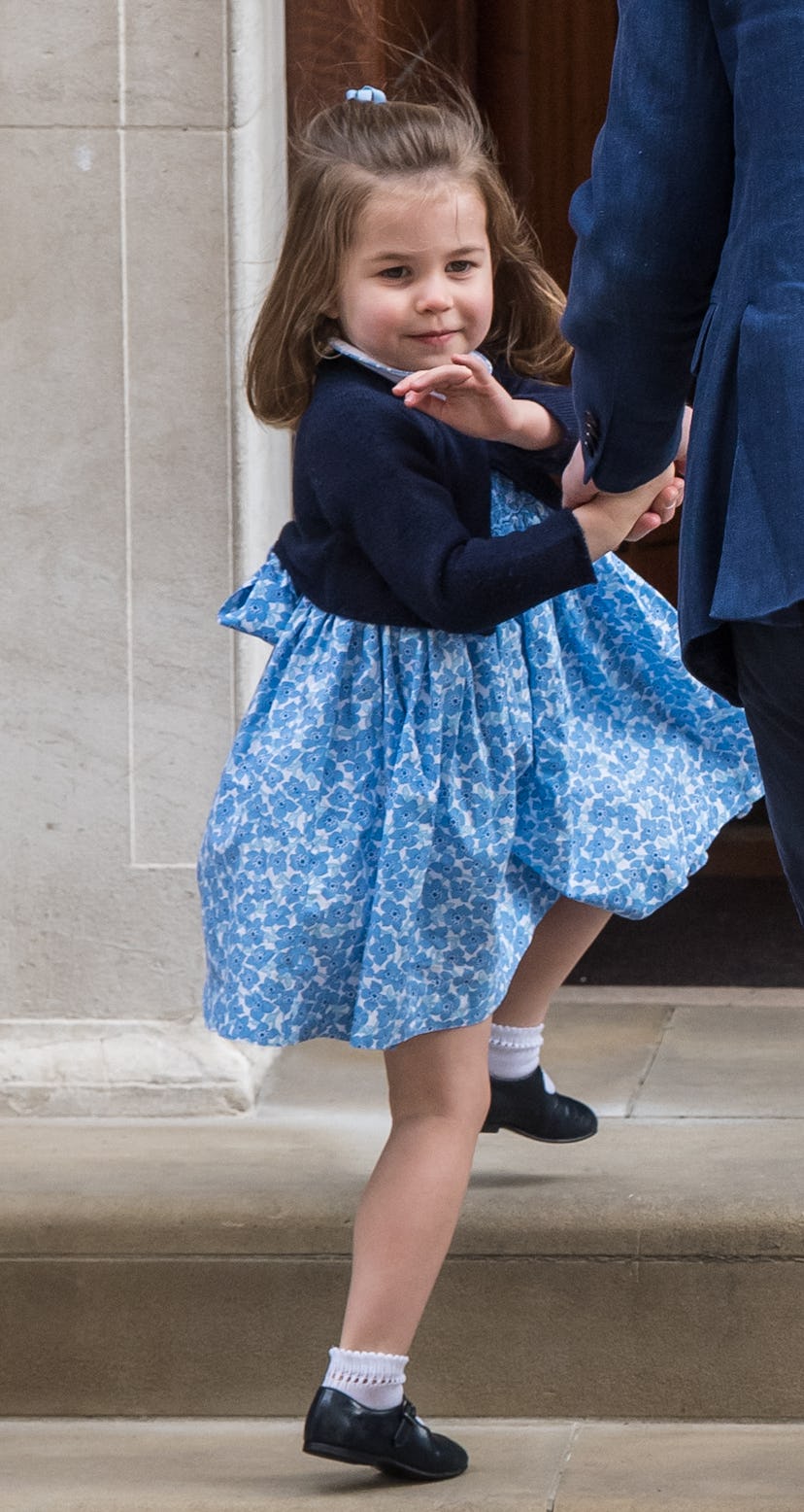 Princess Charlotte visiting the hospital in 2018.