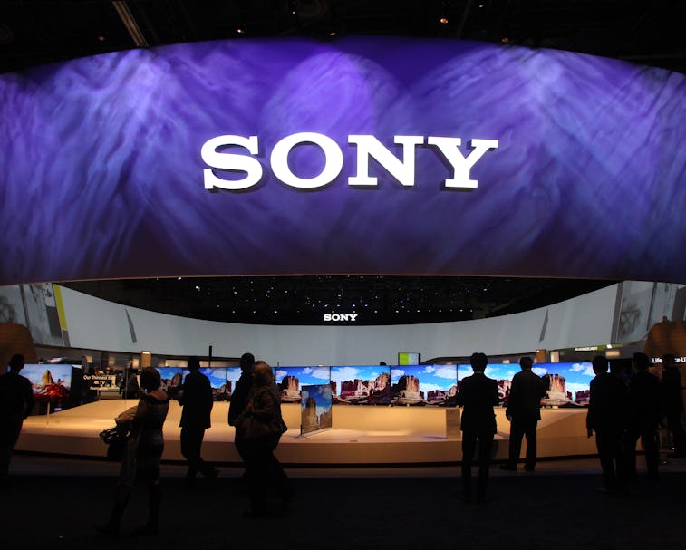 Jan. 7, 2015, Las Vegas, Nevada --- Sony booth with the 4k ultra HD 65 inch TV's at the 2015 Interna...