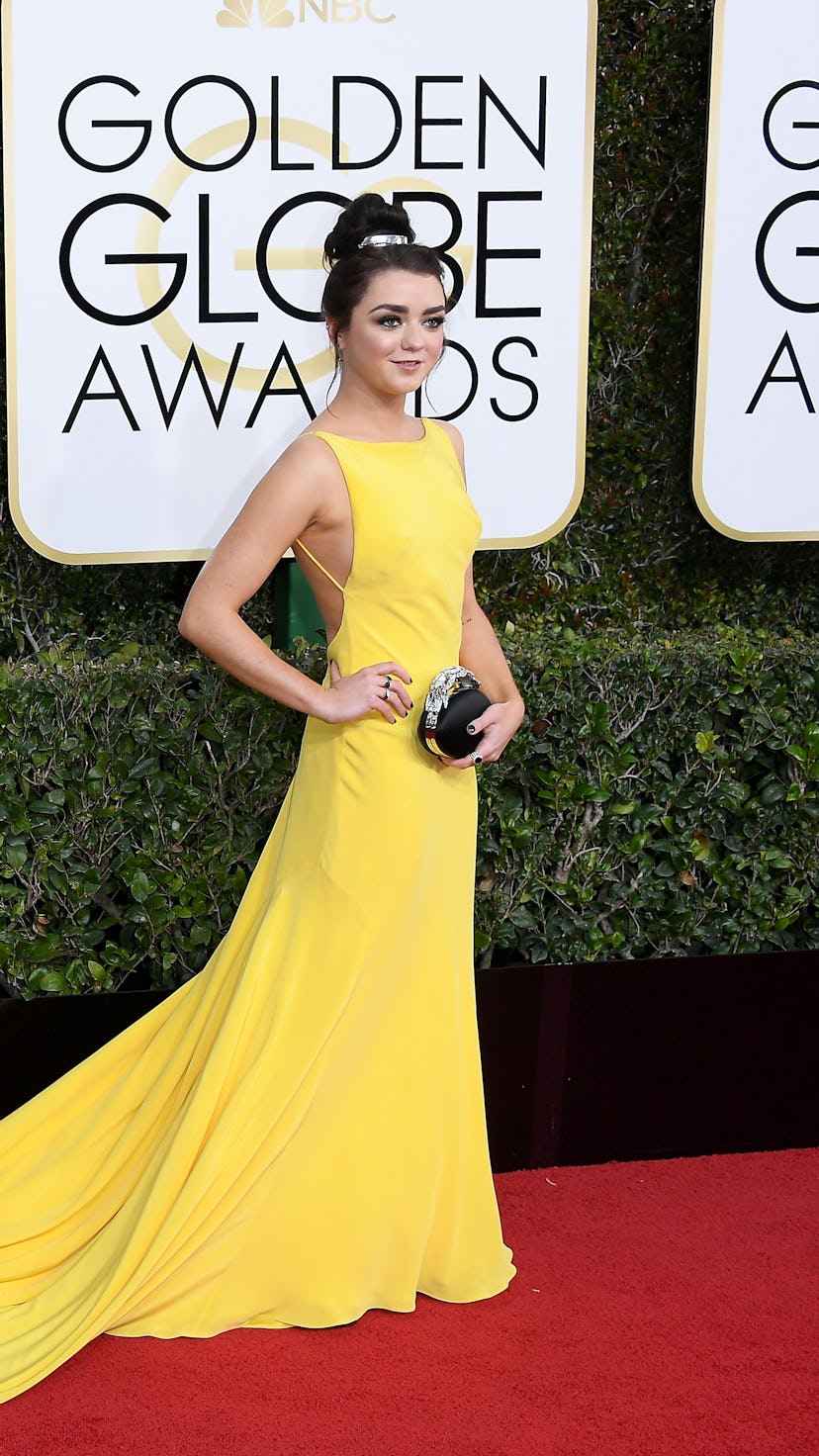 BEVERLY HILLS, CA - JANUARY 08:  Actress Maisie Williams attends the 74th Annual Golden Globe Awards...