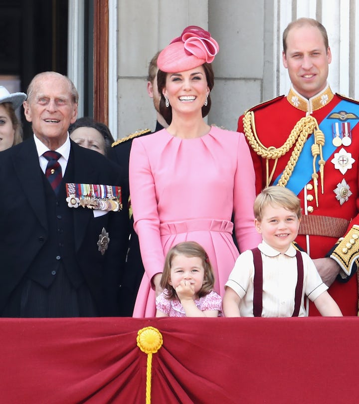 (L-R) Queen Elizabeth II, Prince Philip, Duke of Edinburgh, Catherine, Duchess of Cambridge, Princes...