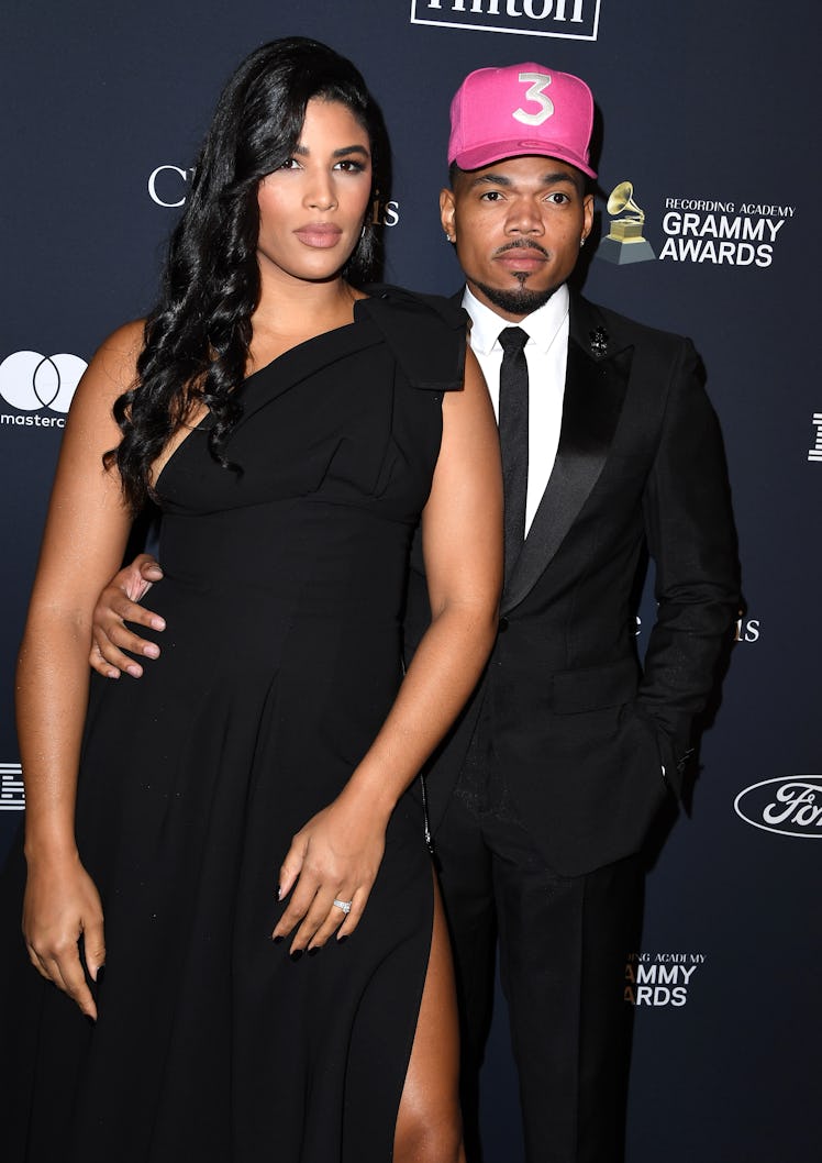 BEVERLY HILLS, CALIFORNIA - JANUARY 25: Kirsten Corley and Chance the Rapper arrives at the Pre-GRAM...