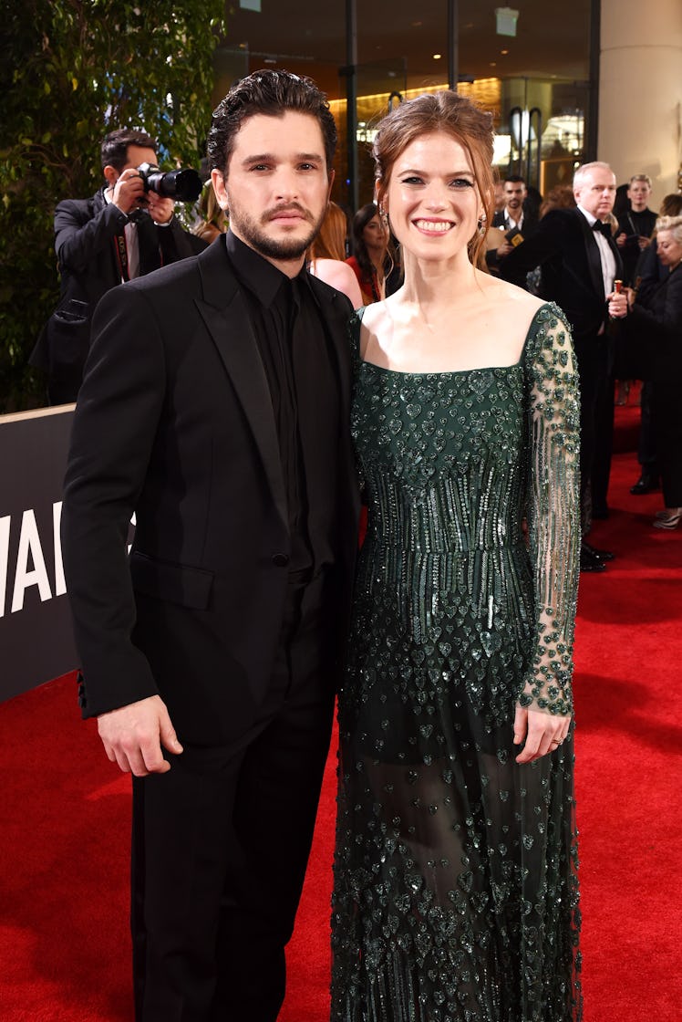 BEVERLY HILLS, CALIFORNIA - JANUARY 05: Kit Harington and Rose Leslie attend the 77th Annual Golden ...