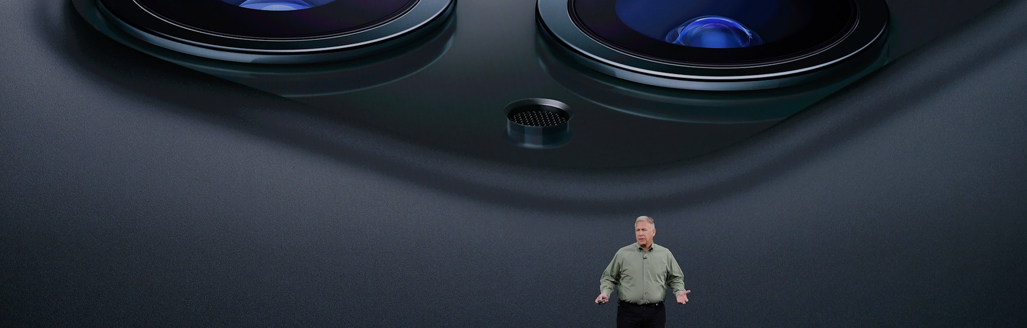 Apple Senior Vice President of Worldwide Marketing Phil Schiller speaks on-stage during a product la...