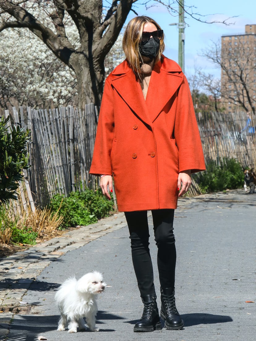 Olivia Palermo is seen on April 13, 2021 in New York City. 