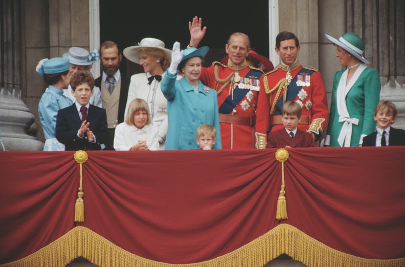 The royal family on the balcony of Buckingham Palace in London during the Trooping the Colour ceremo...