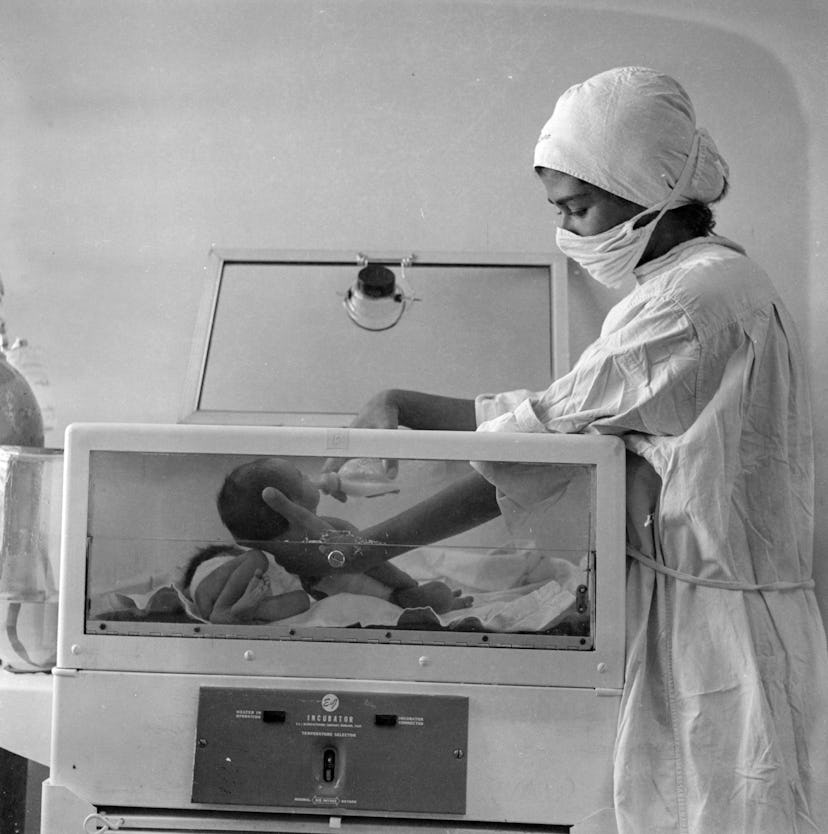 CUBA - CIRCA 1959:  Cuba. Maternity hospital, about 1960.  (Photo by Gilberto Ante/Roger Viollet via...